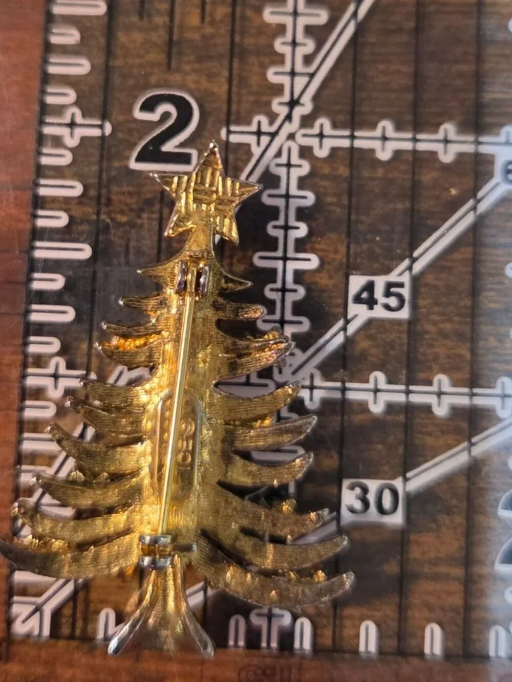 Vintage Eisenberg Ice Christmas Tree Brooch Gold Tone Multi-Color